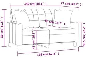 Sofa 2-osobowa z poduszkami, cappuccino, 140 cm, sztuczna skÃ³ra