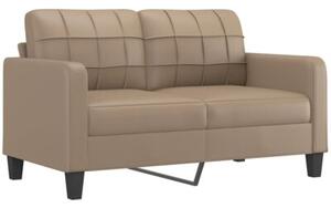 Sofa 2-osobowa z poduszkami, cappuccino, 140 cm, sztuczna skÃ³ra