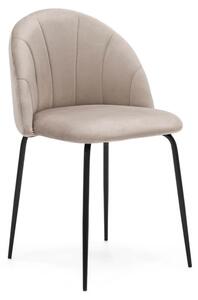 MebleMWM Krzesło tapicerowane THDC015-1 Beż #7 welur noga czarna