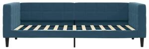 Sofa rozsuwana z szufladami, niebieska, 100x200 cm, aksamit