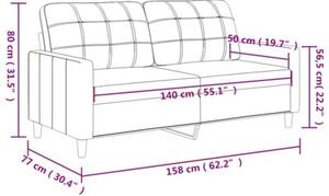 Sofa 2-osobowa, jasnoÅ¼Ã³Åta, 140 cm, tapicerowana tkaninÄ