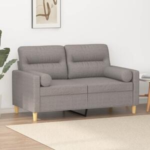 Sofa 2-osobowa z poduszkami, taupe, 120 cm, tkanina