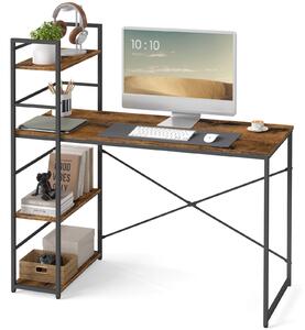 Loftowe biurko z regałem Salto MAX 4.0, rustykalny/czarny