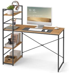 Loftowe biurko z regałem Hexo MAX 4.0, dąb/czarny