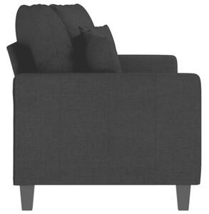 Sofa 2-osobowa, czarna, 140 cm, tapicerowana tkaninÄ