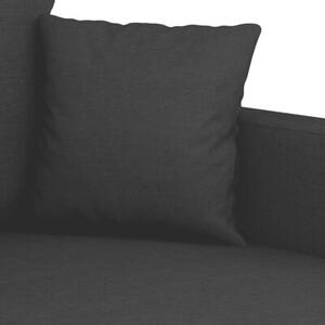 Sofa 2-osobowa, czarna, 140 cm, tapicerowana tkaninÄ