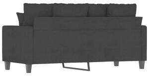 Sofa 2-osobowa, czarna, 140 cm, tapicerowana tkaninÄ