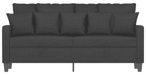Sofa 2-osobowa, czarna, 140 cm, tapicerowana tkaninÄ
