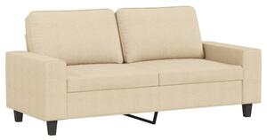 Sofa, 2-osobowa kremowa, 140 cm, tapicerowana tkaninÄ