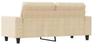 Sofa, 2-osobowa kremowa, 140 cm, tapicerowana tkaninÄ