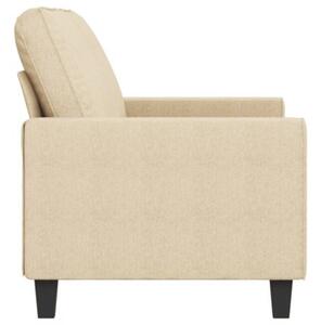Sofa, 2-osobowa kremowa, 140 cm, tapicerowana tkaninÄ
