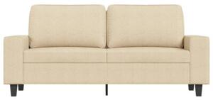 Sofa, 2-osobowa kremowa, 140 cm, tapicerowana tkaninÄ
