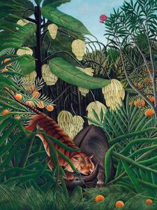 Reprodukcja The Tiger The Buffalo, Henri Rousseau