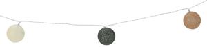 Łańcuch świetlny LED Raffia, 360 cm, 12 kul ośrednicy 6 cm, timer