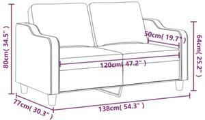 Sofa 2-osobowa, kolor taupe, 120 cm, tapicerowana tkaninÄ