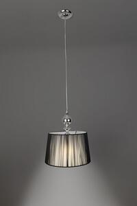 Czarna lampa wisząca z nitkowym abażurem - V160-Dusali