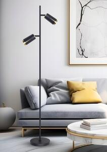 Czarna loftowa lampa podłogowa - K363-Fiosa