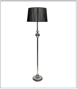 Czarna lampa stojąca z dekoracyjną stalową podstawą - V165-Dusali