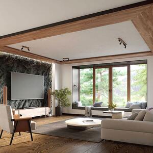 Czarny drewniany plafon w stylu loft - A391-Vobs