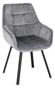 Szare obrotowe krzesło z podłokietnikami - Lado 3X