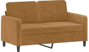 Sofa 2-osobowa z poduszkami, brÄ zowa, 120 cm, aksamit
