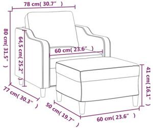 Fotel z podnÃ³Å¼kiem, kremowy, 60 cm, obity tkaninÄ
