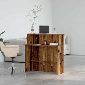 Biurko recepcyjne stare drewno 100x50x103,5 cm drewno klejone