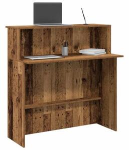 Biurko recepcyjne stare drewno 100x50x103,5 cm drewno klejone