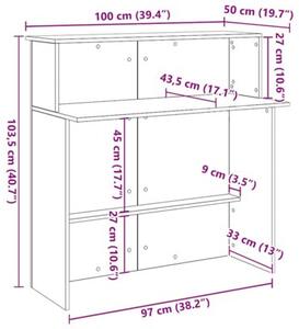 Biurko recepcyjne stare drewno 100x50x103,5 cm drewno klejone