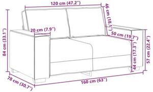 Sofa czarny 160 x 78 x 84 cm tkanina