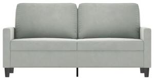 Sofa 2-osobowa, jasnoszara, 140 cm, tapicerowana aksamitem