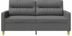 Sofa 2-osobowa, ciemnoszara, 140 cm, tapicerowana tkaninÄ