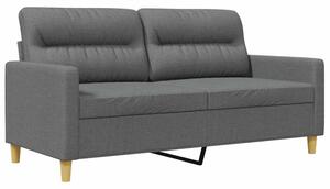 Sofa 2-osobowa, ciemnoszara, 140 cm, tapicerowana tkaninÄ