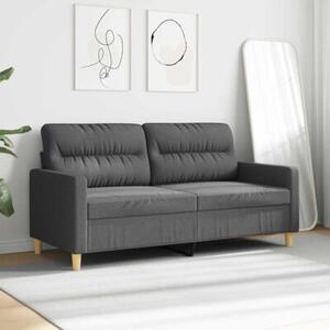 Sofa 2-osobowa, ciemnoszara, 140 cm, tapicerowana tkaninÄ