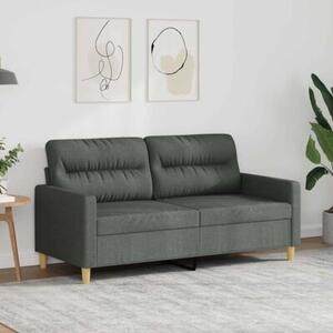Sofa 2-osobowa, ciemnoszara, 140 cm, tapicerowana tkaninÄ