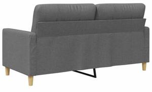 Sofa 2-osobowa, ciemnoszara, 140 cm, tapicerowana tkaninÄ