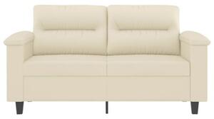 Sofa, 2-osobowa kremowy, 120 cm, sztuczna skÃ³ra