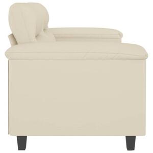 Sofa, 2-osobowa kremowy, 120 cm, sztuczna skÃ³ra