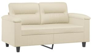 Sofa, 2-osobowa kremowy, 120 cm, sztuczna skÃ³ra
