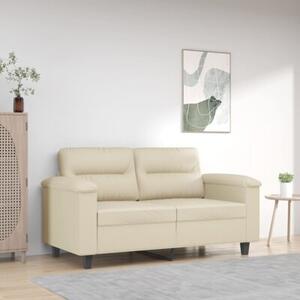 Sofa, 2-osobowa kremowy, 120 cm, sztuczna skÃ³ra