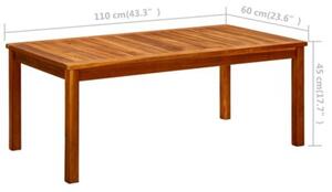 Ogrodowy stolik kawowy, 110x60x45 cm, lite drewno akacjowe