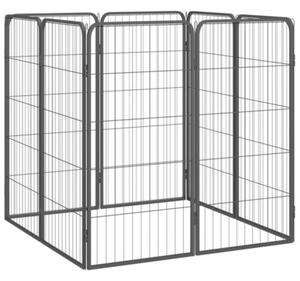 Kojec dla psa, 8 paneli, czarny, 50x100 cm, stal