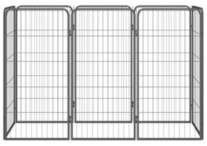 Kojec dla psa, 8 paneli, czarny, 50x100 cm, stal