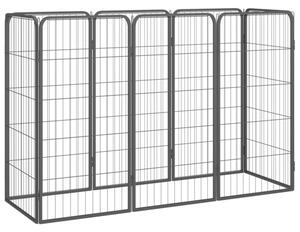 Kojec dla psa, 8 paneli, czarny, 50x100 cm, stal