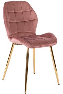 Aksamitne krzesło glamour na złotych nóżkach Lucky