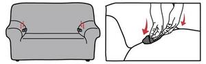 Pokrowiec elastyczny na fotel Denia jasnoszary, 70 - 110 cm