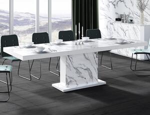 Rozkładany stół do jadalni Modica marble white połysk