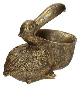 Dekoracja Pelican 19cm antique gold