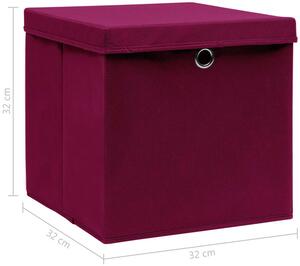 Ciemnoczerwony komplet pudełek do przechowywania 4 szt - Dazo 4X