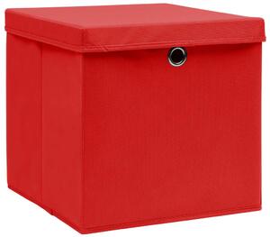 Zestaw 4 czerwonych pudełek z pokrywami - Dazo 3X
